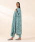 Women's Unstitched Cotton Jacquard Blue Printed 3 Piece Suit
